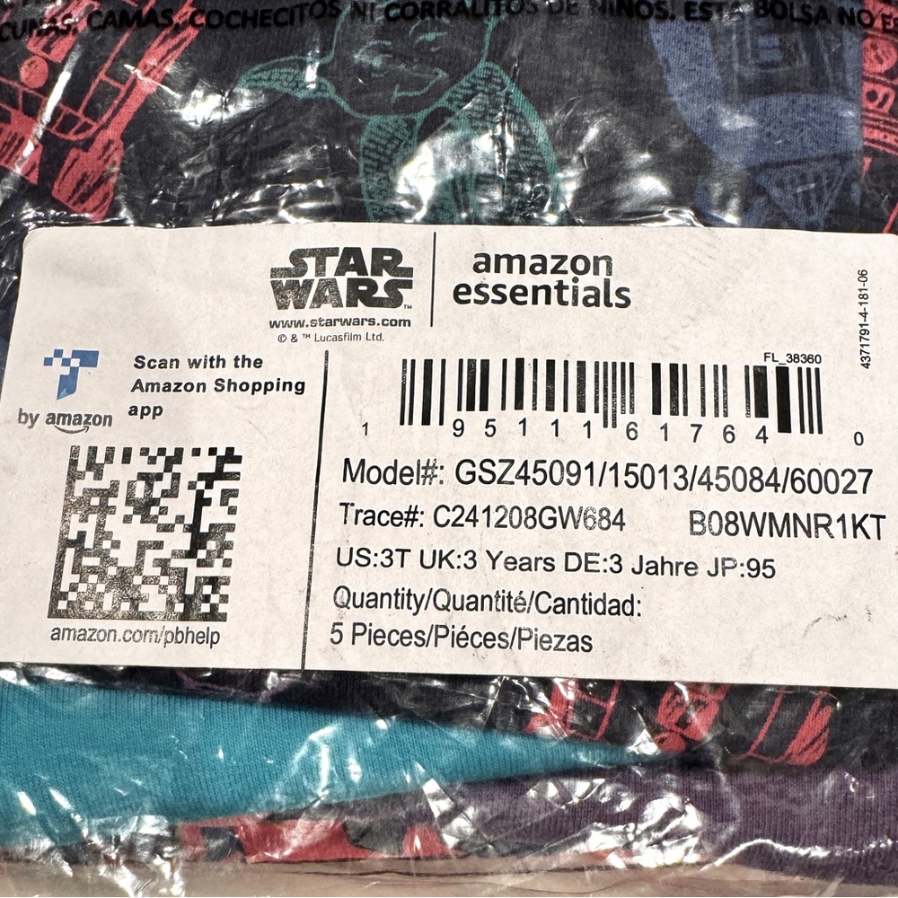Disney Amazon Essentials Pink Star Wars Multipack Outfit Sets Girl’s Size 3T NWT - Picture 8 of 9